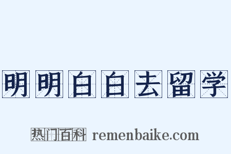 明明白白去留学是什么意思的图片